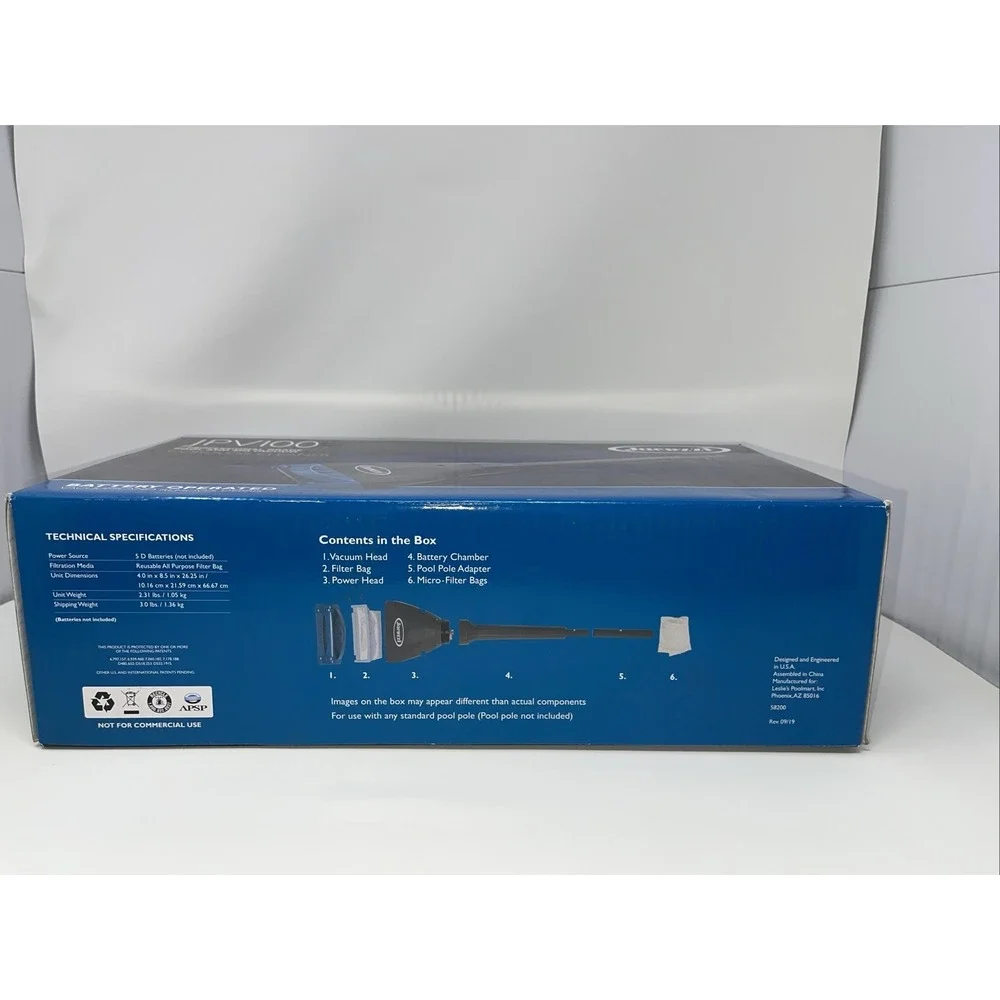 Jacuzzi JPV100 Professional Grade Pool and Spa Vacuum Cordless Cleaner NIB